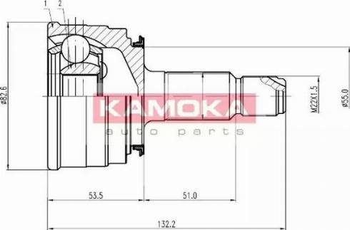 Kamoka 6748 - Шарнирный комплект, ШРУС, приводной вал autosila-amz.com