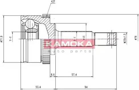 Kamoka 6783 - Шарнирный комплект, ШРУС, приводной вал autosila-amz.com