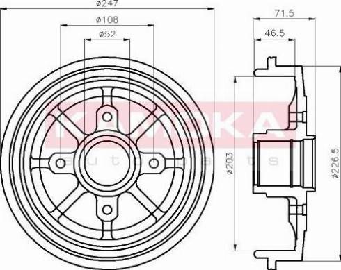 Kamoka 104053 - Тормозной барабан autosila-amz.com