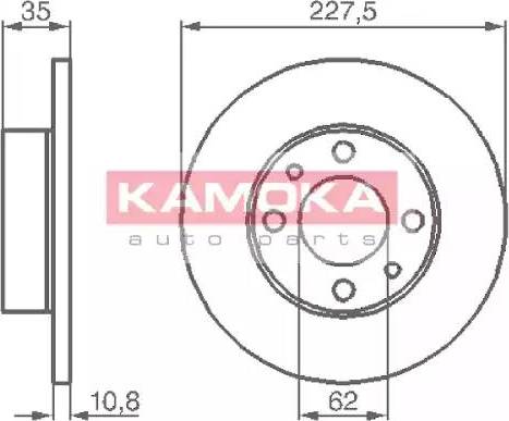 Kamoka 103166 - Тормозной диск autosila-amz.com