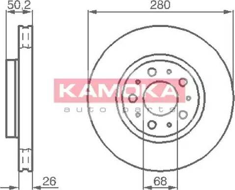 Kamoka 1031210 - Тормозной диск autosila-amz.com