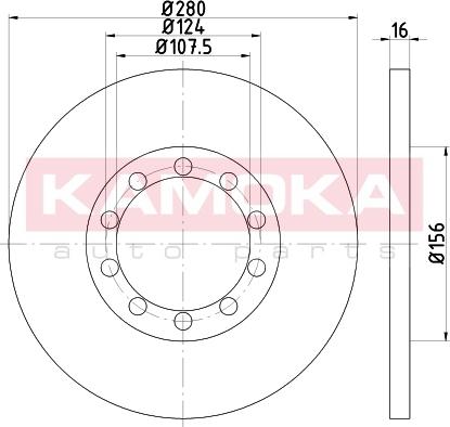 Kamoka 103203 - Тормозной диск autosila-amz.com