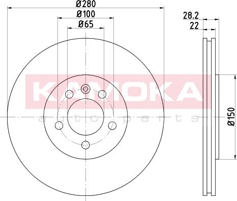 Kamoka 103223 - Тормозной диск autosila-amz.com