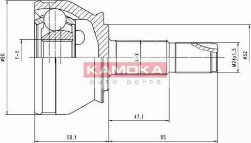 Kamoka 7412 - Шарнирный комплект, ШРУС, приводной вал autosila-amz.com