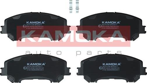 Kamoka JQ101336 - Тормозные колодки, дисковые, комплект autosila-amz.com