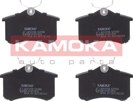 Kamoka JQ1012166 - Тормозные колодки, дисковые, комплект autosila-amz.com