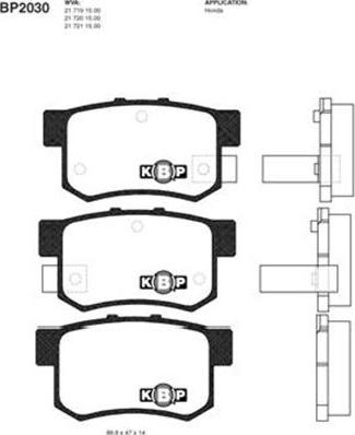 Kavo Parts BP-2030 - Тормозные колодки, дисковые, комплект autosila-amz.com