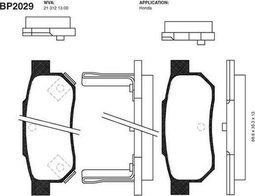 Kavo Parts BP-2029 - Тормозные колодки, дисковые, комплект autosila-amz.com