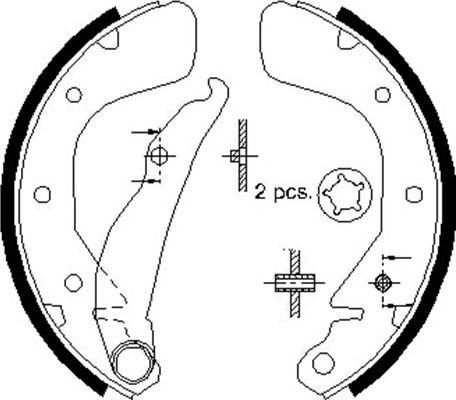 Kavo Parts BS-1402 - Комплект тормозных колодок, барабанные autosila-amz.com