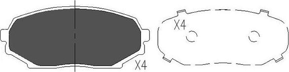 Kavo Parts KBP-4521 - Тормозные колодки, дисковые, комплект autosila-amz.com