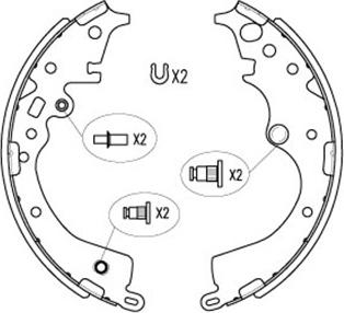 Kavo Parts KBS-9944 - Комплект тормозных колодок, барабанные autosila-amz.com