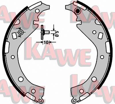 Kawe 09170 - Комплект тормозных колодок, барабанные autosila-amz.com