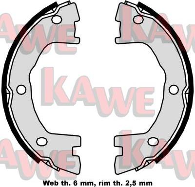 Kawe 09250 - Комплект тормозов, ручник, парковка autosila-amz.com