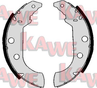 Kawe 04980 - Комплект тормозных колодок, барабанные autosila-amz.com