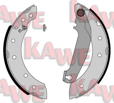 Kawe 05750 - Комплект тормозных колодок, барабанные autosila-amz.com