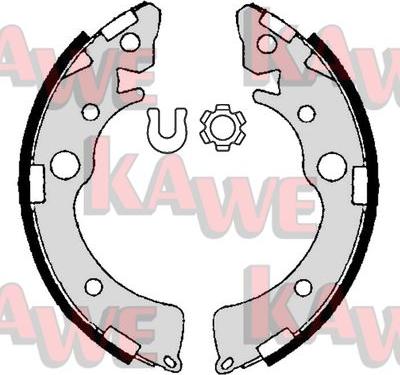 Kawe 06980 - Комплект тормозных колодок, барабанные autosila-amz.com