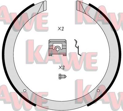 Kawe 01098 - Комплект тормозов, ручник, парковка autosila-amz.com