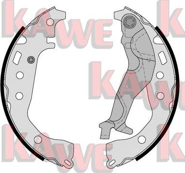 Kawe 01199 - Комплект тормозных колодок, барабанные autosila-amz.com