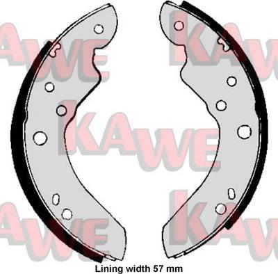 Kawe 01190 - Комплект тормозных колодок, барабанные autosila-amz.com