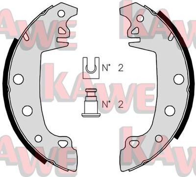 Kawe 02850 - Комплект тормозных колодок, барабанные autosila-amz.com