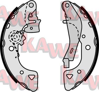 Kawe 07540 - Комплект тормозных колодок, барабанные autosila-amz.com