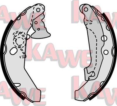 Kawe 07560 - Комплект тормозных колодок, барабанные autosila-amz.com