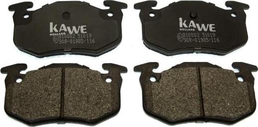 Kawe 810002 - Тормозные колодки, дисковые, комплект autosila-amz.com