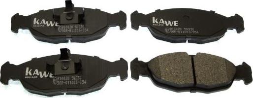 Kawe 810020 - Тормозные колодки, дисковые, комплект autosila-amz.com