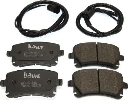Kawe 810072 - Тормозные колодки, дисковые, комплект autosila-amz.com