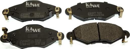 Kawe 810077 - Тормозные колодки, дисковые, комплект autosila-amz.com