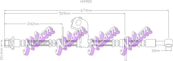 Kawe H4900 - Тормозной шланг autosila-amz.com