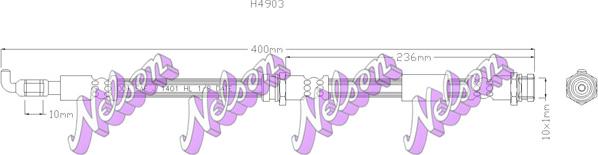 Kawe H4903 - Тормозной шланг autosila-amz.com