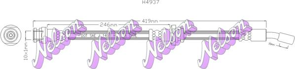 Kawe H4937 - Тормозной шланг autosila-amz.com