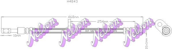 Kawe H4843 - Тормозной шланг autosila-amz.com