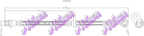 Kawe H4842 - Тормозной шланг autosila-amz.com