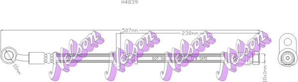 Kawe H4839 - Тормозной шланг autosila-amz.com