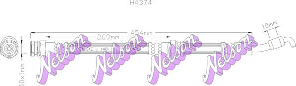 Kawe H4374 - Тормозной шланг autosila-amz.com