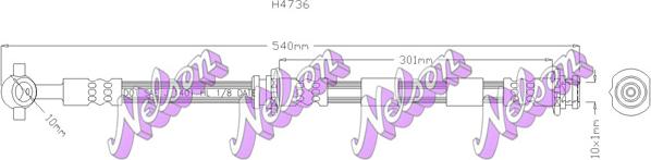 Kawe H4736 - Тормозной шланг autosila-amz.com