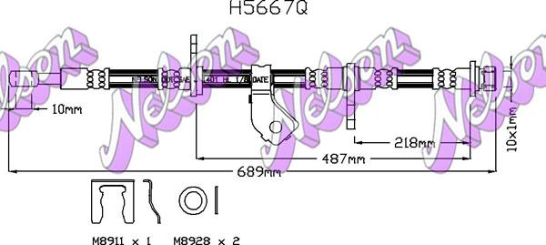 Kawe H5667Q - Тормозной шланг autosila-amz.com