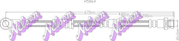 Kawe H5864 - Тормозной шланг autosila-amz.com