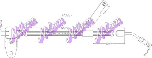 Kawe H5887 - Тормозной шланг autosila-amz.com