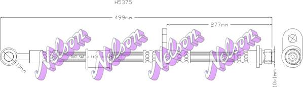 Kawe H5375 - Тормозной шланг autosila-amz.com