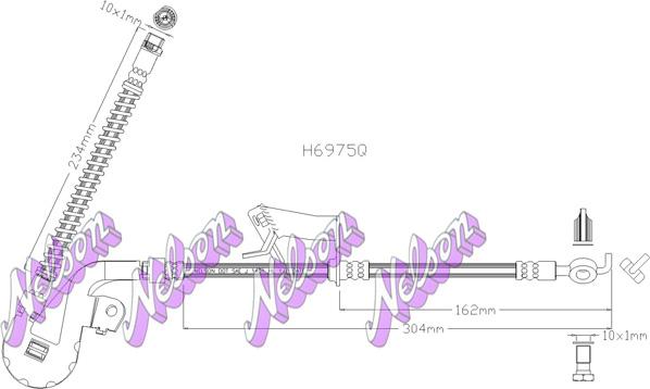 Kawe H6975Q - Тормозной шланг autosila-amz.com