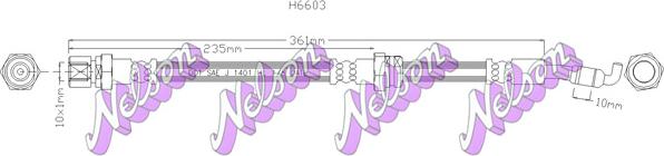 Kawe H6603 - Тормозной шланг autosila-amz.com