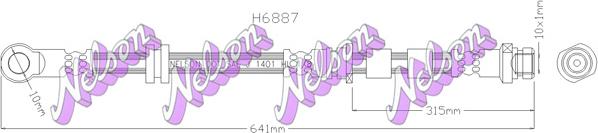 Kawe H6887 - Тормозной шланг autosila-amz.com