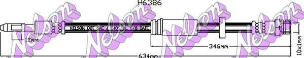 Kawe H6386 - Тормозной шланг autosila-amz.com