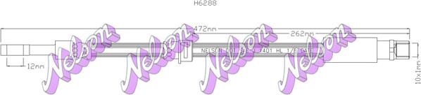 Kawe H6288 - Тормозной шланг autosila-amz.com