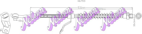 Kawe H6703 - Тормозной шланг autosila-amz.com