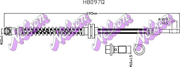 Kawe H8097Q - Тормозной шланг autosila-amz.com