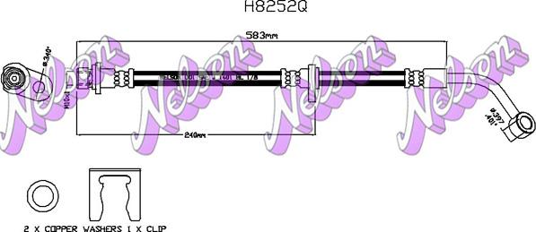 Kawe H8252Q - Тормозной шланг autosila-amz.com